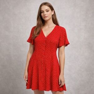 Forever 21 Red and White Polka Dot Dress